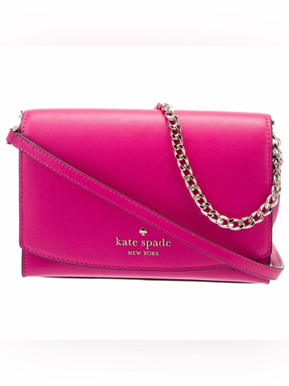 Kate Spade New York Chain-Linked
Leather Crossbody Bag - Pink